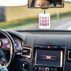 4 Pcs Pray Car Air Fresheners for Mirror Pink Christian Pray Car Accessories for Women Religious Air Freshener Cars Decor for Home Prayer Closet