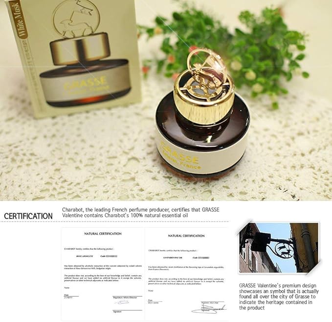 Bullsone Grasse L'esterel, Natural Car Air Fresheners, Luxury Car Perfume - Bulgarian Rose Scent (2 Pack)
