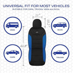 Skechers Memory Foam Car Seat Covers, Lycra Fabric Seat Covers, Car Seat Covers Front Seats Airbag Compatible, Automotive Comfort Protection for Most Cars,Trucks, SUVs,Blue