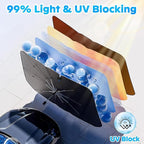 Car Windshield Sun Shade,Foldable Car Umbrella Sunshade with Universal Fits Cars, SUVs, Trucks(55 * 31 Inches)