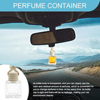 5PCS Hanging Car Air Freshener, Car Air Freshener Diffuser, 8ml Empty Glass Auto Oil Perfume Aromatherapy Diffuser Charms, Refillable Perfume Bottles for Most Vehicles (Rectangle, Style 1)