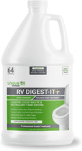 Unique RV Digest-It+, Extra-Strength RV Toilet Treatment - Liquifies Waste and Toilet Paper - Odor Eliminator (128 oz)