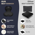 Coverado Car Seat Cushion and Lumbar Support Pillow One Piece, Memory Foam Ergonomic Back Support Driving Seat Cushion for Back Pain, Non-Slip Washable Cushion for Car, Driver, Office