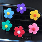 6 Pieces Daisy Flower Air Vent Clips, Cute Colorful Car Air Freshener Clip & Diffuser, Boho SUV Outlet Vent Decorations, Charm Car Inter Decor Accessories for Girls Women