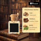 Gift Paradise® Library Hanging Car Air Freshener Set of 3 (10 ml Each) – Cozy Bookish Scent Fragrance Oil Diffuser with Wooden Cap for Car, Closet, Home & Office | Velvet Gift Bag Included