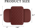 Upgraded Car Center Console Cover, Leather Armrest Cushion Pad with 2 Storage Bags, Microfiber Soft Waterproof Seat Box Cover Protector, Car Interior Decor Accessories Fit for Most Cars, Vehicles