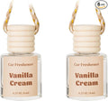Car Air Freshener Diffuser, Hanging Car Scents Air Freshener, Car Fresheners Long Lasting, Essential Oil Diffuser, Vanilla Cream Fragrance Oil, 2pcs