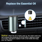 2PCS Smart Car Air Freshener with 3 Adjustable Intensity Levels, Portable Waterless Car Diffuser, Auto Sensor Car Aromatherapy Diffuser with 3 * 10ML Natural Essential Oil (2PCS)