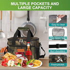 iknoe Insulated Lunch Bag, Foldable 8.5L Cooler Bag for Men & Women, Leakproof Thermal Design, Great for Office, Picnic, Travel, Lunch Box, Camo