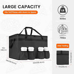 CIVJET Insulated Food Delivery Bag with 4 Cup Holders, XXX-Large Grocery Bags Keep Food Hot/Cold, Catering Cooler Bags with Drink Carrier, Commercial Food Warmer for Transport & Shopping, Black