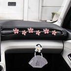 6 PCS Daisy Car Decorations, Cute Flower Air Vent Clip Dashboard Outlet Freshener Clips Interior Decor Charm Accessories for Girls Women (Pink), Count (Pack of 1)