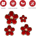 4 PCS Daisy Flower Car Air Freshener Vent Clips, Cute Car Accessories Air Conditioning Outlet Clips for Women, Universal Charm Interior Decor (Red)