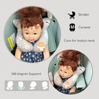 Baby Neck Pillows, Comfortable Baby Travel Head Neck Support Pillow for Car Seat Stroller Pushchair, Soft PP Cotton Travel Pillow for 0-2 Years Old Toddler Infant Newborn, Fox