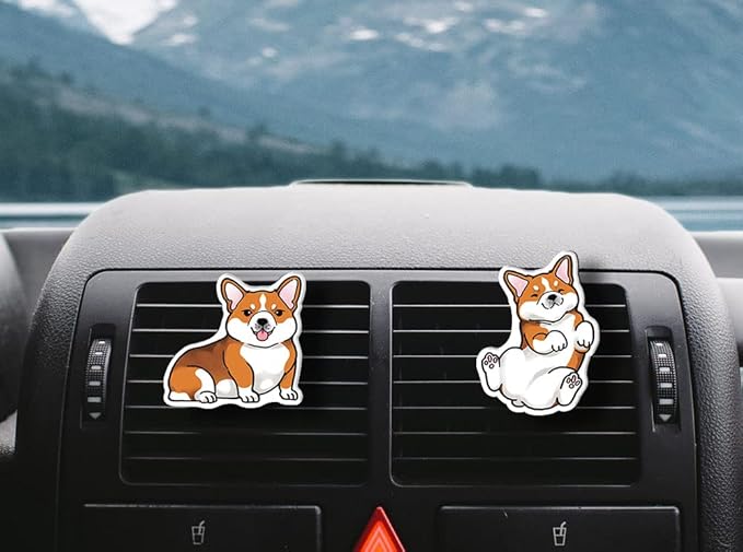 WIRESTER Fresh Scented Car Air Freshener Vent Clip, Decorative Accessories, Interior Decoration for Cars - Cow Cute, Fish, Baby Horse, Flower, Heart