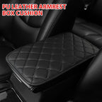 HZEL Car Center Console Cushion Pad, PU Leather Vehicle Armrest Protection Cover, Waterproof Automotive Interior Arm Rest Seat Box Mat Accessories, Universal for SUV, Sedan, Truck (Black)