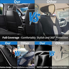 Car Seat Covers Full Set Fit for Buick Encore GX 2012-2026, Premium Faux Leather Waterproof Car Seat Protectors with Lumbar Support, Breathable Anti-Slip Easy to Install(Black&White,Full Set)