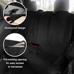Car Towel Seat Cover, Waterproof Sweating Non-Slip Premium Soft Towel Carseat Protector, Universal Machine Washable Car Truck SUV Front Seat Cover for Gym Workout Beach Hiking (Black, Rear)
