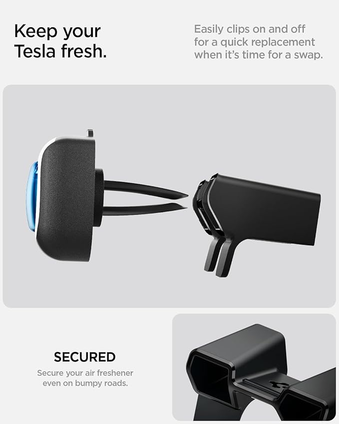 Spigen Air Freshener Adapter (2 Pack) for Tesla Model Y Juniper (Standard, Premium & Performance 2025/26) and Model 3 Highland (Standard, Premium & Performance 2024/25/26) (Air Freshener NOT Included)