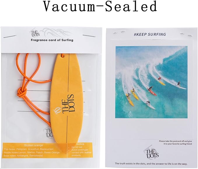 THEDOTS 15 Pack Air Freshener Car Hanging, Sicilian Orange Scent, Natural Citrus Surfboard Card, Fresh Deodorizer Hanging Scent for Vehicle