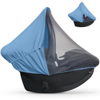 liuliuby Summer Baby Car Seat Cover | 2-in-1 Breathable Carseat Sun Shade & Mosquito Net | UV Protection Lightweight Canopy Covers for Infant Boys | Bug Net Mesh for Warm Weather (Blue)