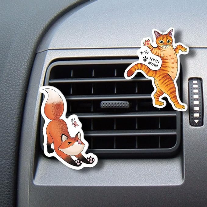 WIRESTER Fresh Scented Car Air Freshener Vent Clip, Decorative Accessories, Interior Decoration for Cars - Cute Animal Butt, Cute Dog Cat, Dog Butt Looking Back, Dog Lying