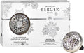 Maison Berger Car Diffuser Set – Refillable Vent Clip, Ceramic Refill, Made in France - Luxury Auto Scent - 4-Week Diffusion - Elegant Air Freshener for All Car Vents (Festive Fir)