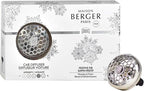 Maison Berger Car Diffuser Set – Refillable Vent Clip, Ceramic Refill, Made in France - Luxury Auto Scent - 4-Week Diffusion - Elegant Air Freshener for All Car Vents (Festive Fir)
