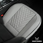 GIANT PANDA 1pack Front Car Seat Cover Bottom Seat Cover, PU Leather Driver Car Seat Protector Fits 95% of Vehicles, Wrapping Around The Bottom (Grey)