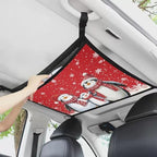 Christmas Penguin Car Roof Storage Bag Hanging Car Storage Bag Multi-Purpose Car Bag Storage Box Organizer Pouch Pocket One-Size-Fits Car Travel Accessories