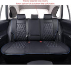 EKR Rav4 Seat Covers Custom Fit for Toyota Rav4(Gasoline) 2019 2020 2021 2022 2023 2024 2025 LE/XLE/XLE Premium/Limited,Leather Car Seat Cover Full Set for SUV,Faux Leather(Black with Blue Piping)