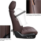 Brown Car Seat Covers Front Pair, Breathable Leather Automotive Front Seat Covers & Headrest for Reduce The Driving Fatigue, Compatible with Most Vehicles, Cars