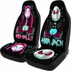 GENANY Nightmare Couple Car Seat Covers Set of 2, Horror Breathable Front Seat Covers for Truck Sedan SUV, Couple Car Accessories, Horror Gift for Women Men