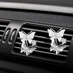 1PC Car Air Fresheners Vent Clips, Cute Dual Butterfly Diamond Rhinestone Car Vent Clip, Air Outlet Perfume Diffuser, Sparkly Bling Car Interior Decoration Accessories for Girls Women