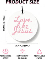 Pink Christian Car Air Freshener 4 Pcs, Inspirational Bible Verse Religious Hanging Air Freshener for Cars Closet Drawer Books, Christian Girly Car Accessories Mirror Decor for Women