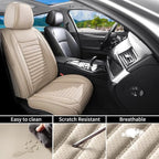 Front Seat Covers Fit for Toyota Matrix 2003-2014, Car Seat Covers Front Seats, Breathable Faux Leather Automotive Seat Covers Front Pair Anti-Slip Seat Cover(Beige, Front)