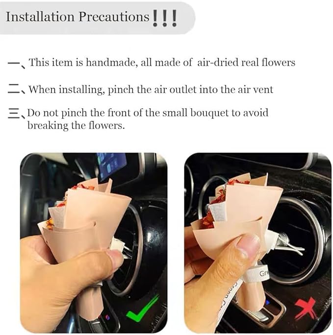 Car Flower Bouquet Air Freshener Vent Clips Mini Bouquet Dried Flower For Car and Household Decoration Car Vent Clip Auto Interior Accessories