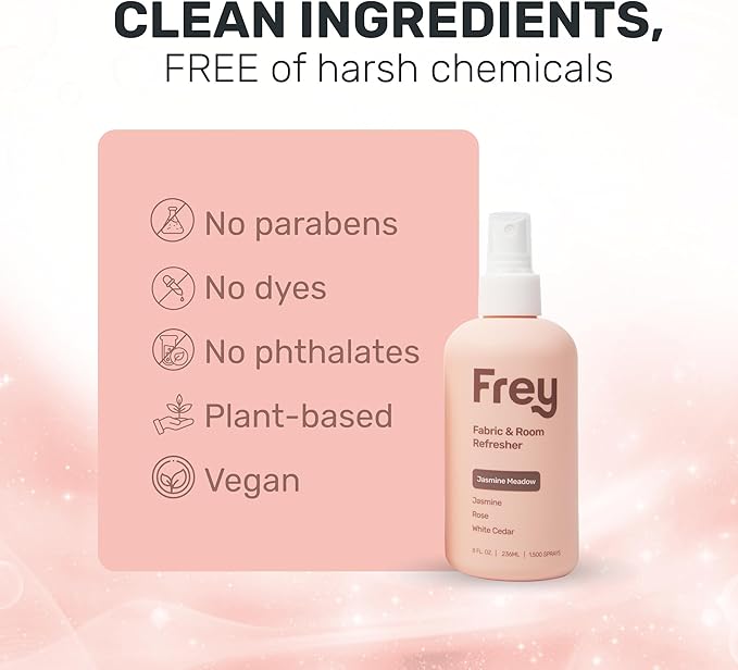 Frey Room Refresher | Jasmine Meadow | Soft & Floral - 8 oz | Pack of 2 | Eco-Friendly & Safe for All Spaces
