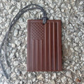 Air Flair | Leather Car Air Freshener | Rectangle Old Glory Brown - Leather Scent