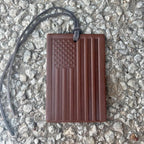 Air Flair | Leather Car Air Freshener | Rectangle Old Glory Brown - Leather Scent