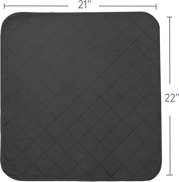 Waterproof Chair Pads for Incontinence, 4 Pack Reusable Seat Protector Pads 22" x 21", Washable Chair Protector Seat Cover, Absorbent Incontinence Pad for Bed, Wheelchair, Kid & Pet - Black