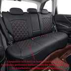 coverdream Forester Seat Covers Custom Fit for 2014 2015 2016 2017 2018 Subaru Forester,Full Coverage Waterproof Leatherette Car Seat Protector(Full Set,Black/Red)