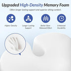 ZIKEE Ergonomic Wedge Car Seat Cushion with U-Shaped Design for Tailbone, Back & Sciatica Pain Relief, High-Density Memory Foam Seat Cushion for Car, Raised Back for Wider Vision, Anti-Slip Bottom