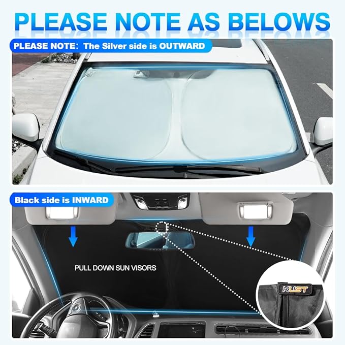 KUST Windshield Sun Shade for Toyota CHR 2018-2023 CH-R Window Accessories Sun Visor Foldable Sunscreen Block UV Rays Keep Car Cooler
