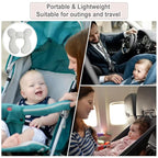Upgraded Baby Head Support Pillow for Newborn Toddler, Soft Cotton Baby Travel Pillow for Car Seats and Strollers for Baby, White