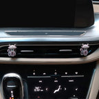 Cat Car Decor,2pcs Bling Car Air Freshener Vent Clips,Purple Princess Kitty Girly Dashboard Decorations for Women,Refillable Clips On Diffuser