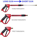 Hourleey Pressure Washer Gun, Red High Power Washer Gun with Replacement Wand Extension, 5 Nozzle Tips, M22 Fittings, 40 Inch, 5000 PSI