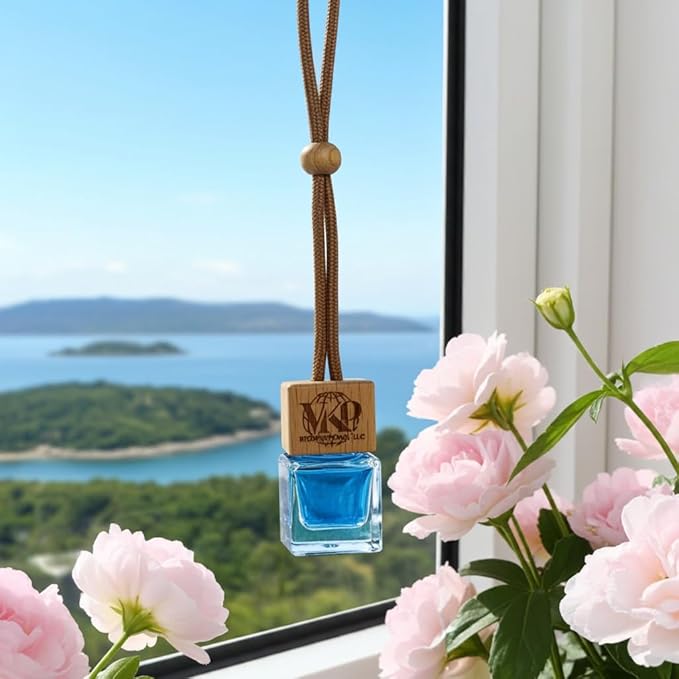 Hanging Air Fresherner Fragrance Oil Glass Bottle, With Multiple Scents Fragrance, Automobile Interior Decoration, Long Lasting For Car and Home. (Jasmine and Bluebell)