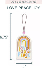 Studio Oh! Car Air Fresheners - Pack of 2 Scented Hanging Car Odor Eliminator - Unique Design with Decorative Bead - Love Joy Peace