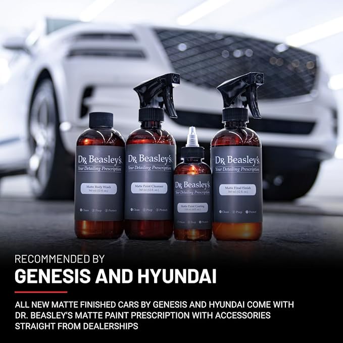 Dr. Beasley's Matte Paint Prescription Detailing Kit, Designed for Matte Cars and Motorcycles, 100% VOC Free, 2 Years of Protection, 4 Piece Set