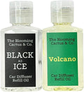 1 OZ Premium Car Diffuser Refill Oil – 2 Pack Long Lasting Fragrance Oil for Car, Home & Office | Compatible with Most Diffusers | Fresh, Pleasant Scent for Every Space (Black Ice + Volcano)